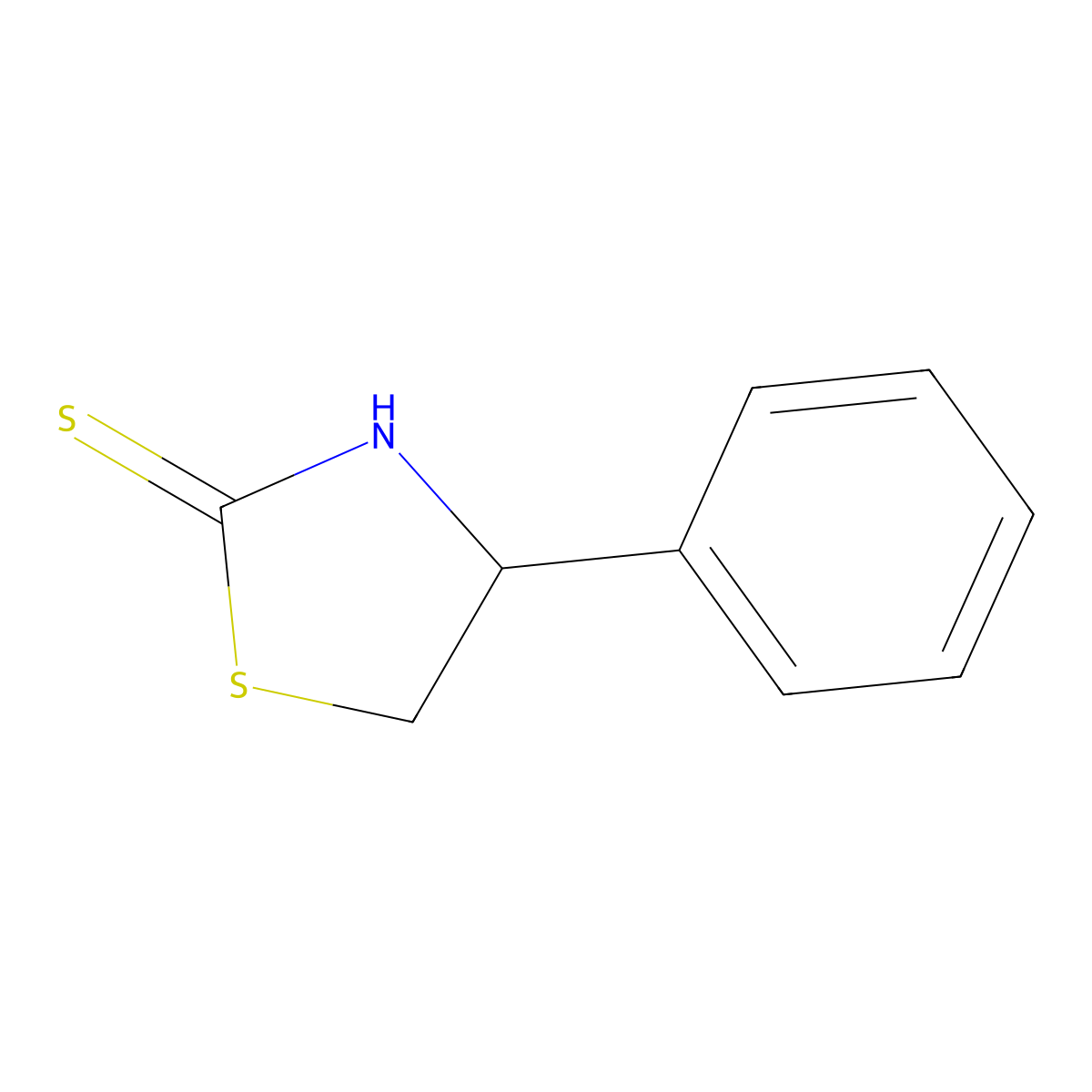 4-Phenyl-1,3-thiazolidine-2-thione molecular structure, CAS 1908-90-3