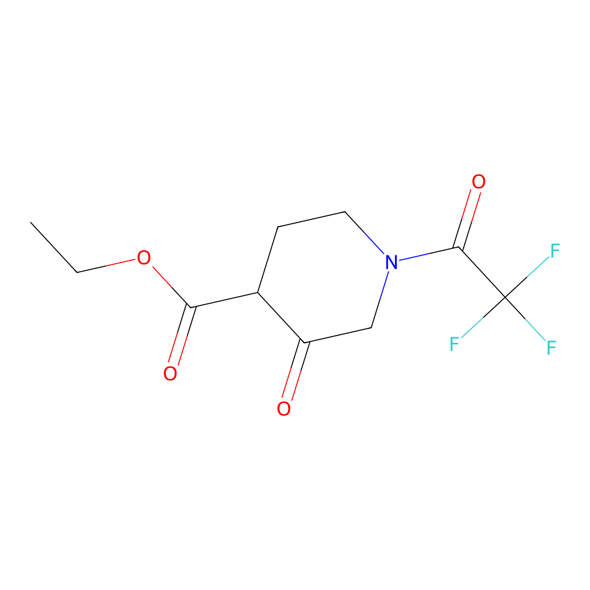 Ethyl 3-Oxo-1-(2,2,2-trifluoroacetyl)piperidine-4-carboxylate molecular structure, CAS 1908013-81-9