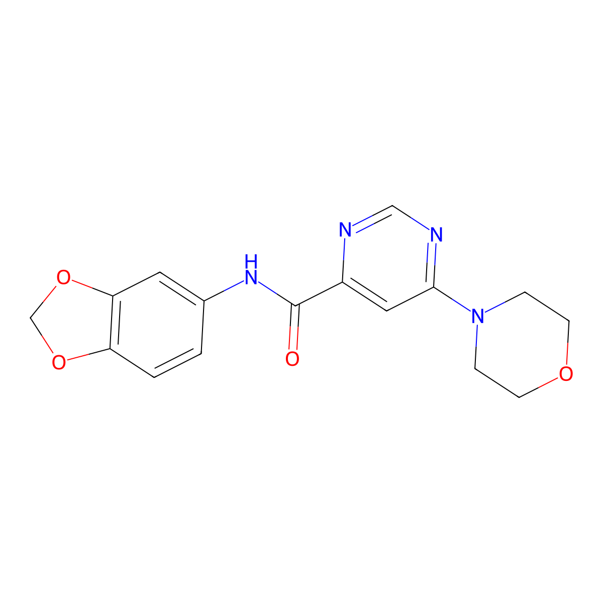 N-(benzo[d][1,3]dioxol-5-yl)-6-morpholinopyrimidine-4-carboxamide molecular structure, CAS 1908171-50-5