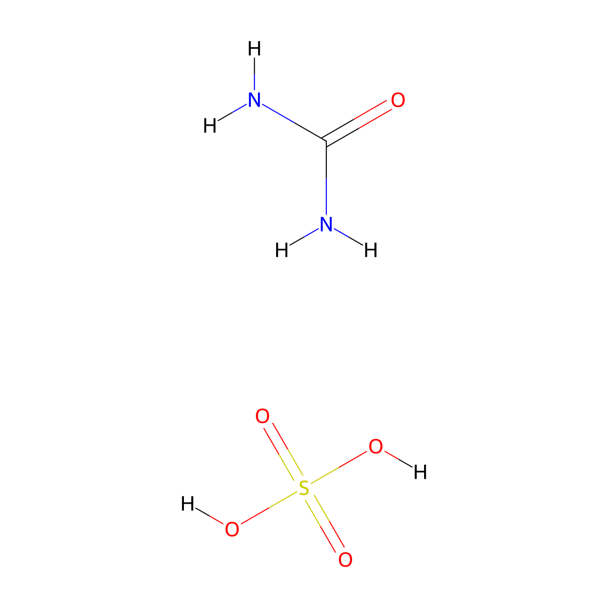 Urea sulfate molecular structure, CAS 19082-42-9