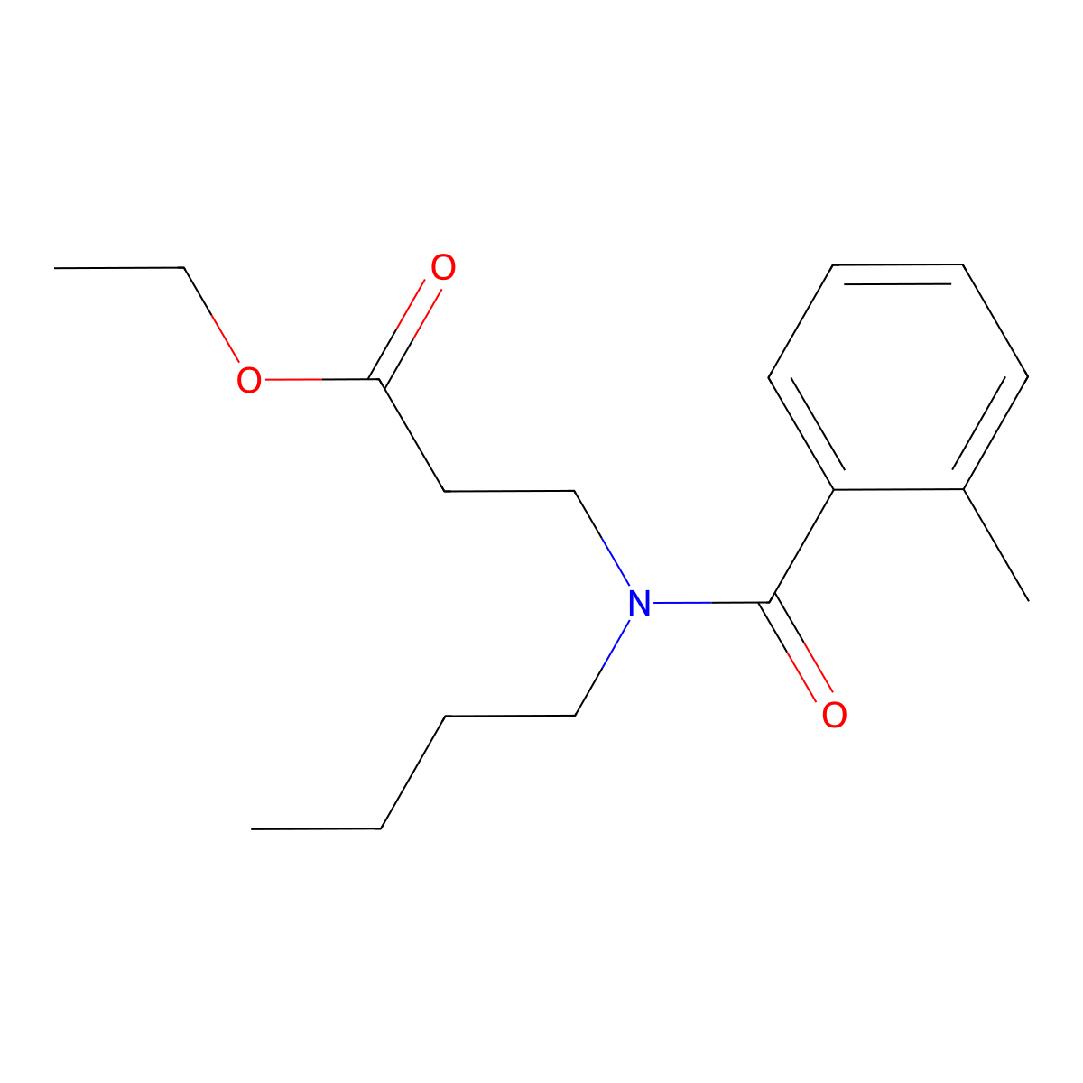 Ethyl 3-(N-butyl-2-methylbenzamido)propanoate molecular structure, CAS 1908264-41-4