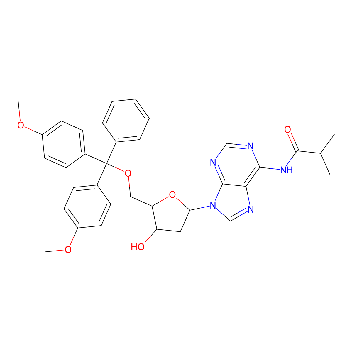 5'-O-DMT-N6-ibu-dA molecular structure, CAS 190834-10-7