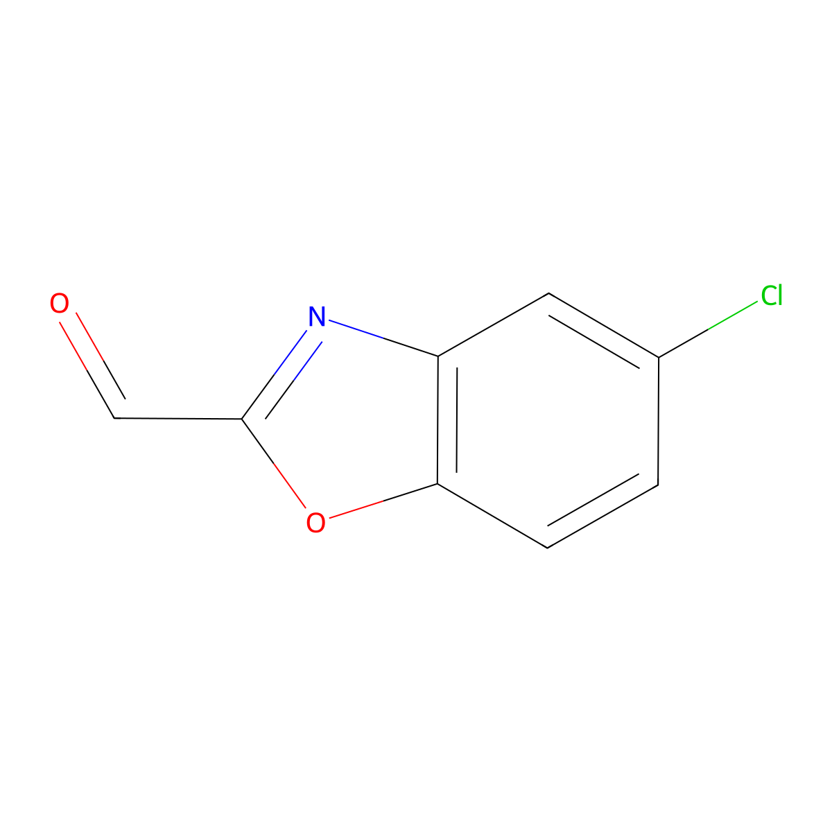 5-Chloro-1,3-benzoxazole-2-carbaldehyde molecular structure, CAS 190834-63-0