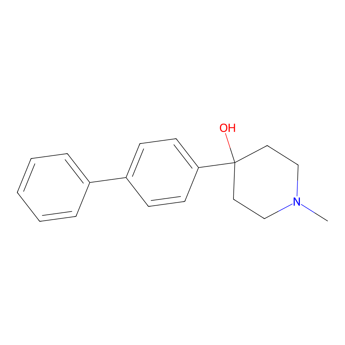 4-(4-Biphenyl)-4-hydroxy-1-methylpiperidine molecular structure, CAS 190834-95-8
