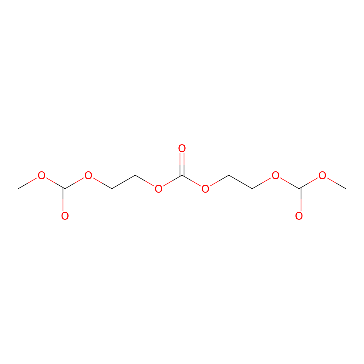(((2-(((2-((Methoxycarbonyl)oxy)ethoxy)carbonyl)oxy)ethoxy)carbonyl)oxy)methane molecular structure, CAS 190837-15-1