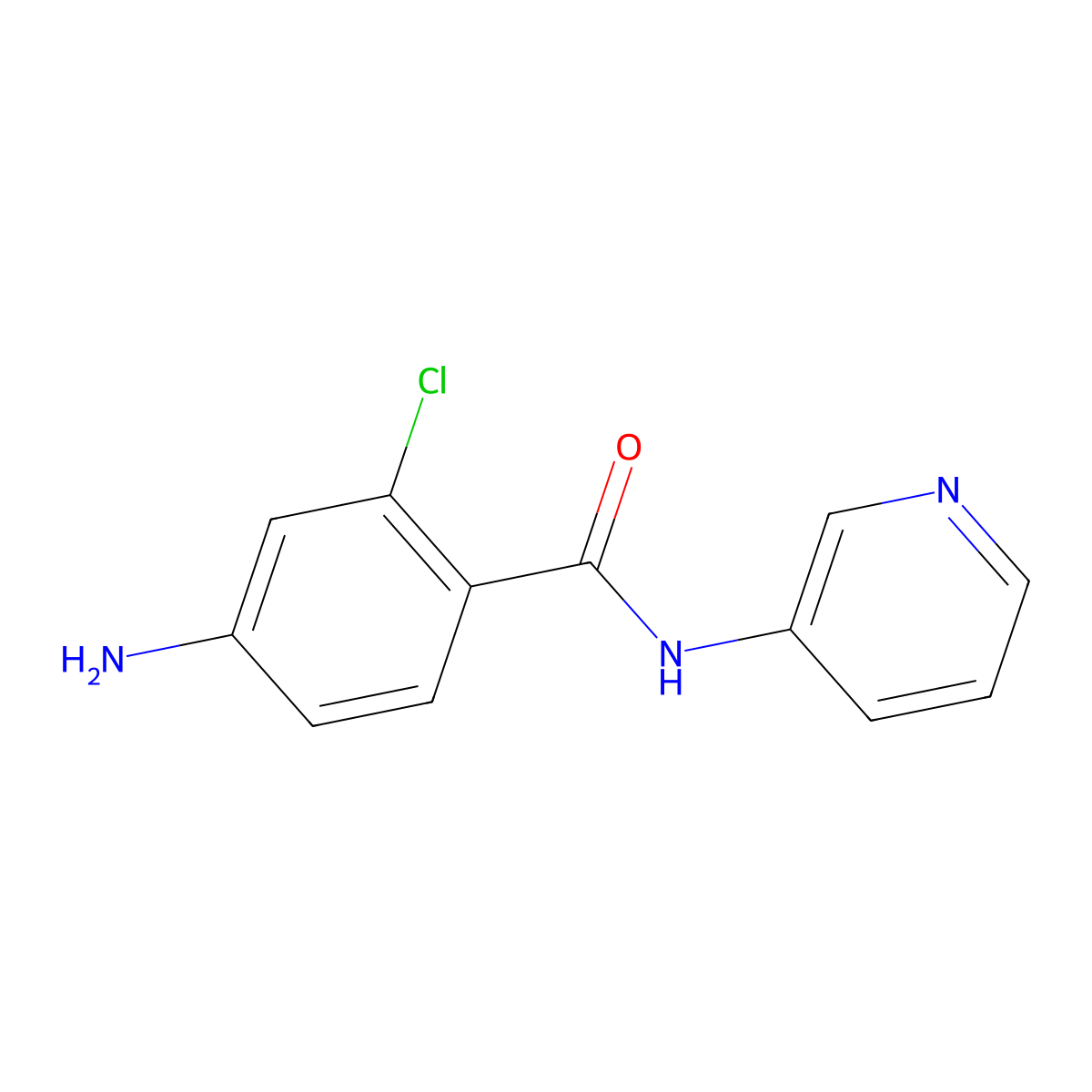 4-amino-2-chloro-N-(pyridin-3-yl)benzamide molecular structure, CAS 19084-14-1