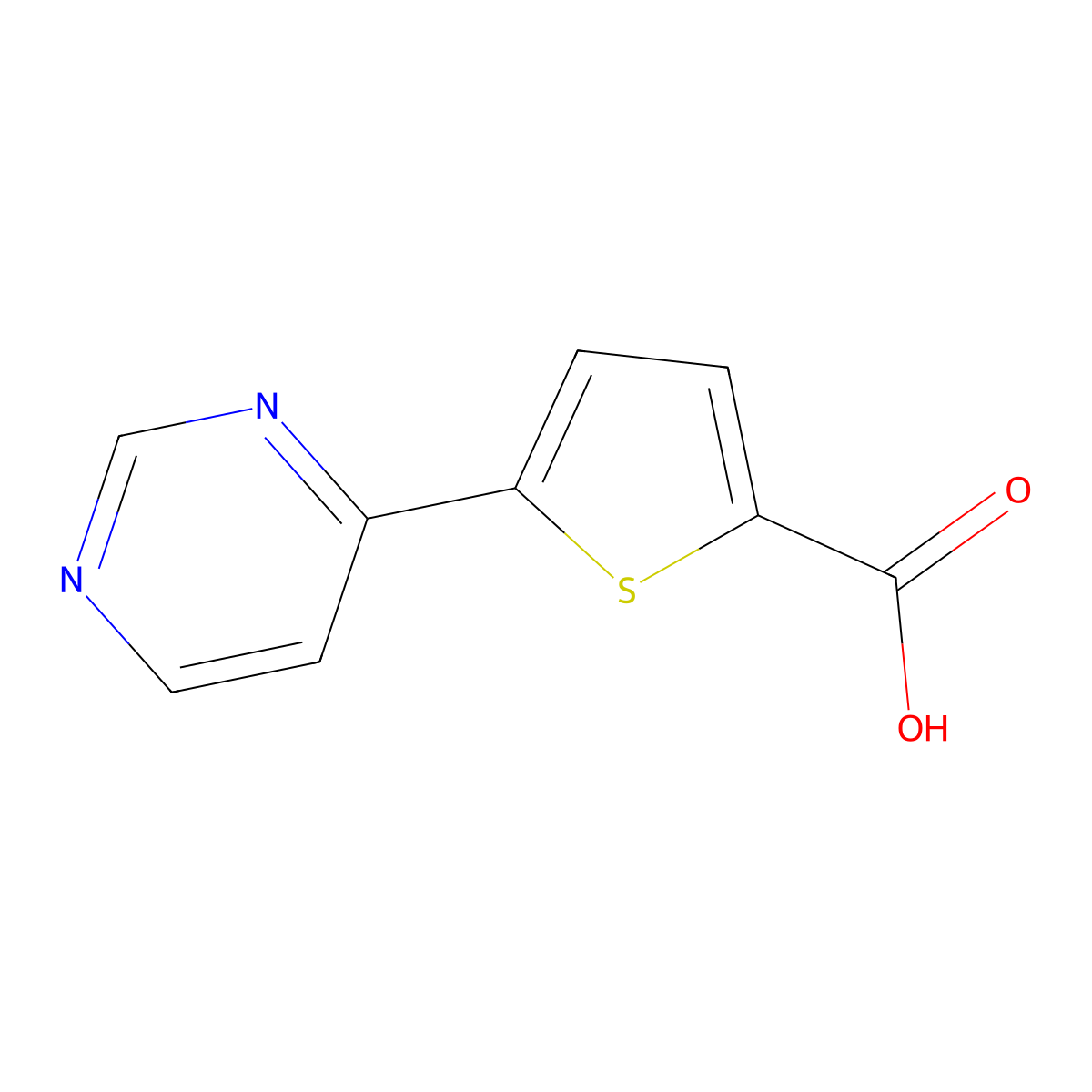 5-pyrimidin-4-ylthiophene-2-carboxylic Acid molecular structure, CAS 19084-38-9