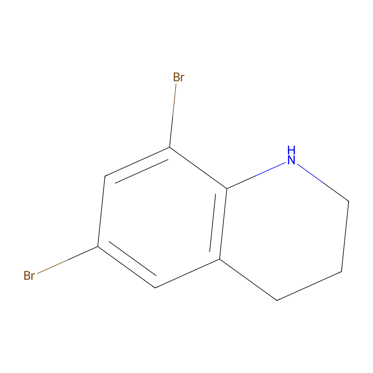 6,8-Dibromo-1,2,3,4-tetrahydroquinoline molecular structure, CAS 190843-73-3