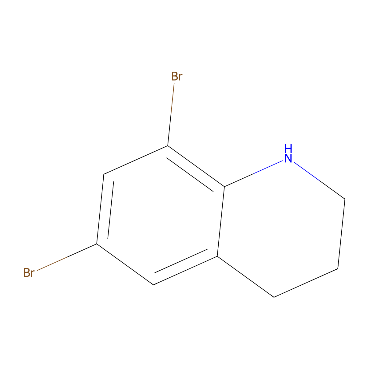 6,8-Dibromo-1,2,3,4-tetrahydroquinoline molecular structure, CAS 190843-73-3