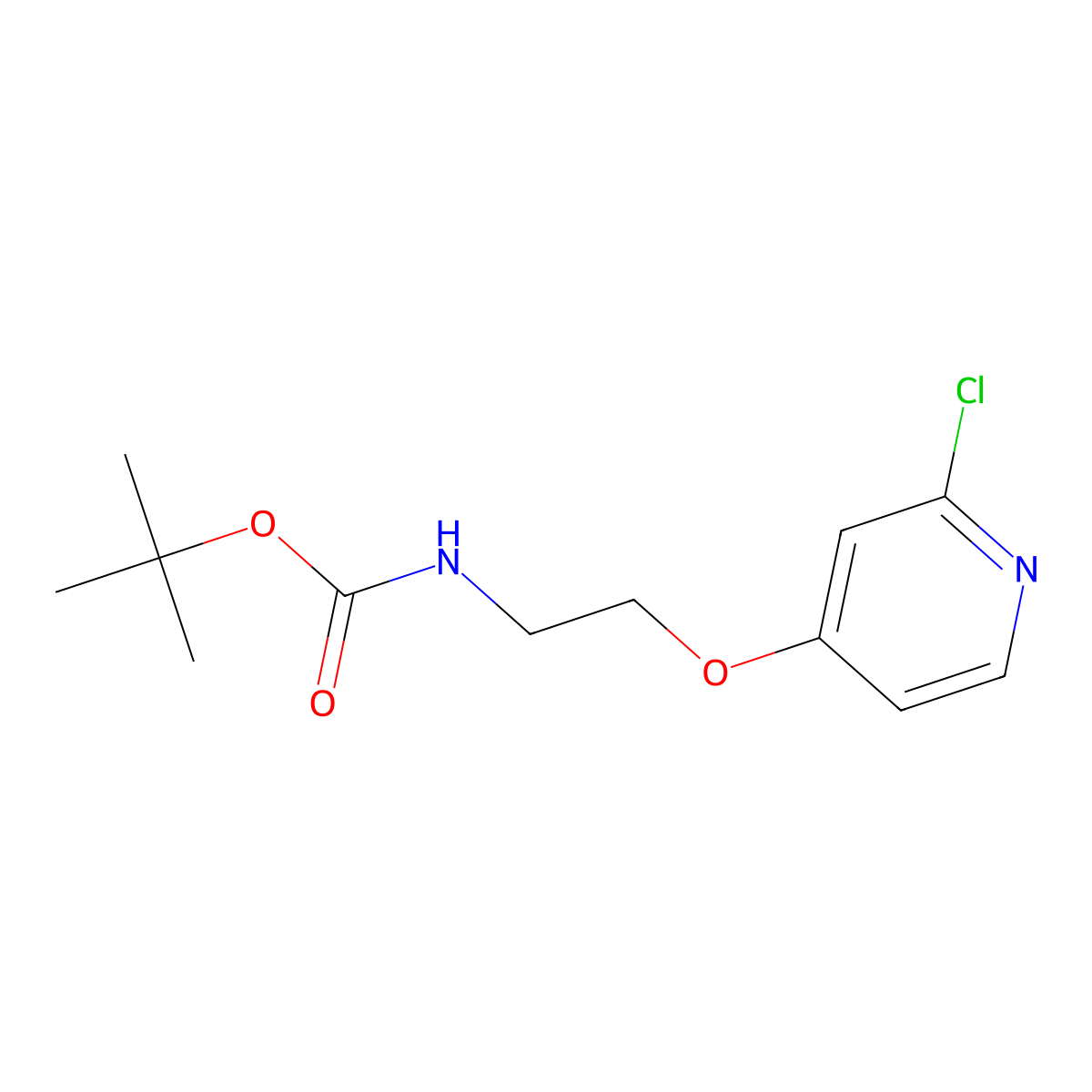 tert-butyl N-[2-[(2-chloro-4-pyridyl)oxy]ethyl]carbamate molecular structure, CAS 1908437-45-5