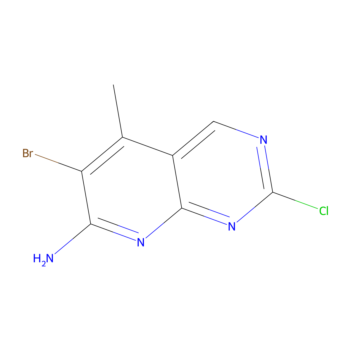 6-Bromo-2-chloro-5-methylpyrido[2,3-d]pyrimidin-7-amine molecular structure, CAS 1908455-60-6