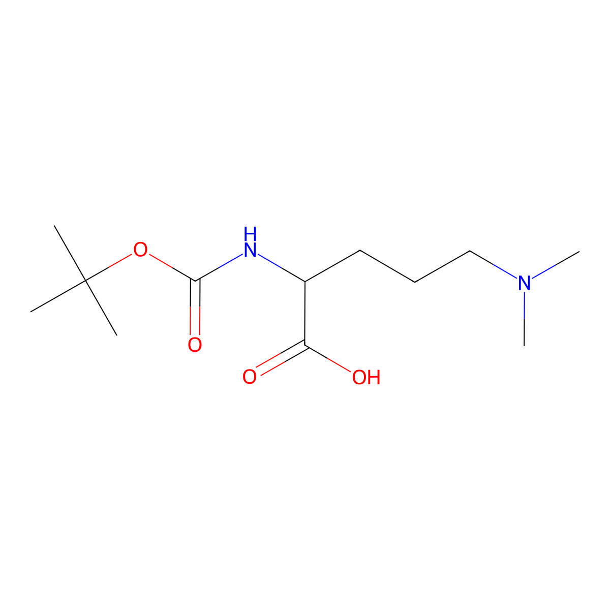 2-{[(Tert-butoxy)carbonyl]amino}-5-(dimethylamino)pentanoic acid molecular structure, CAS 1908475-20-6