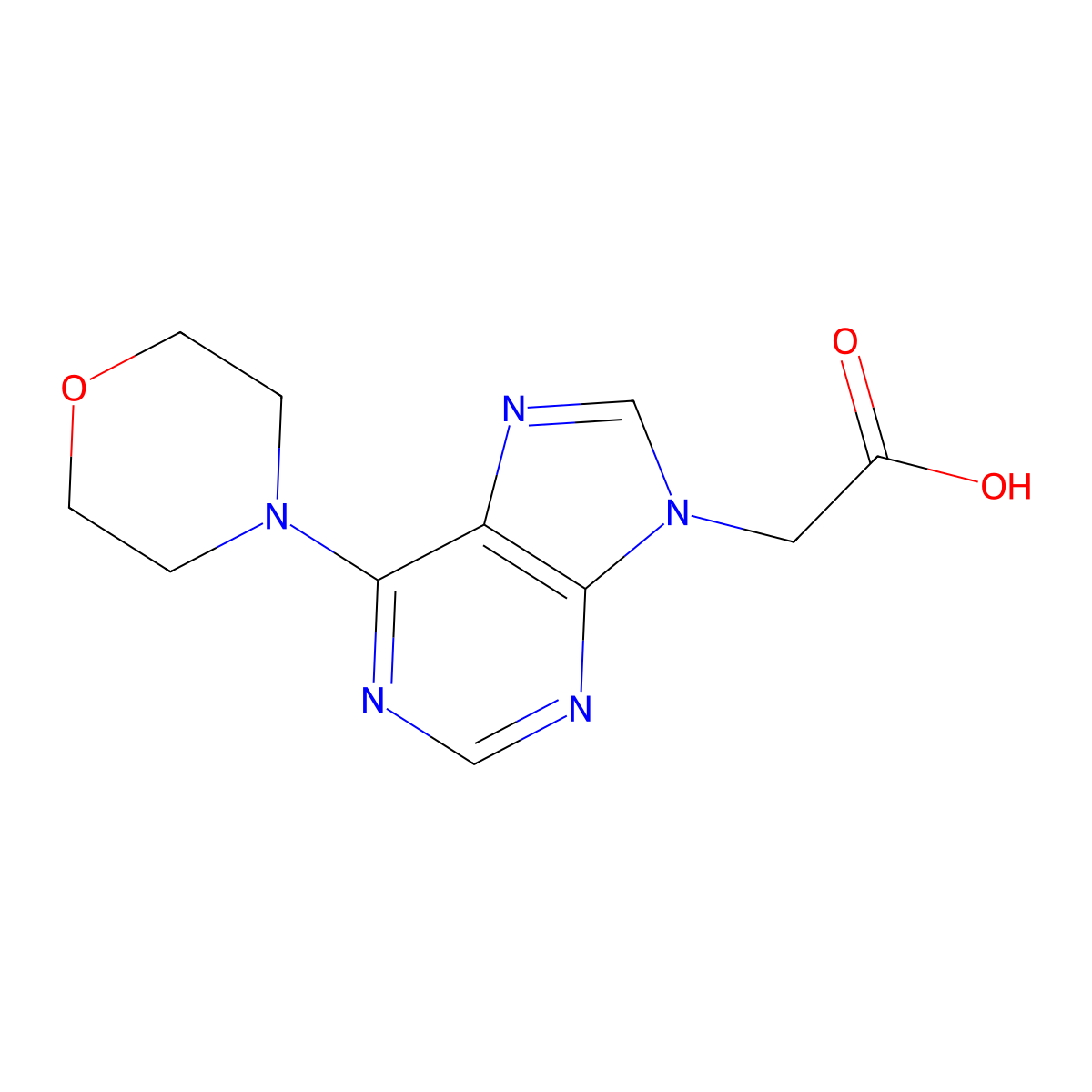 [6-(morpholin-4-yl)-9H-purin-9-yl]acetic acid molecular structure, CAS 1908504-70-0