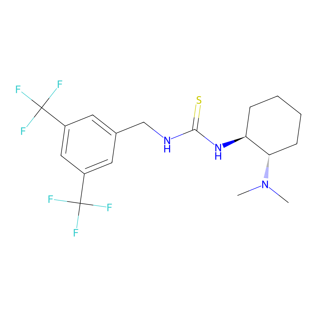 1-(3,5-Bis(trifluoromethyl)benzyl)-3-((1S,2S)-2-(dimethylamino)cyclohexyl)thiourea molecular structure, CAS 1908529-26-9