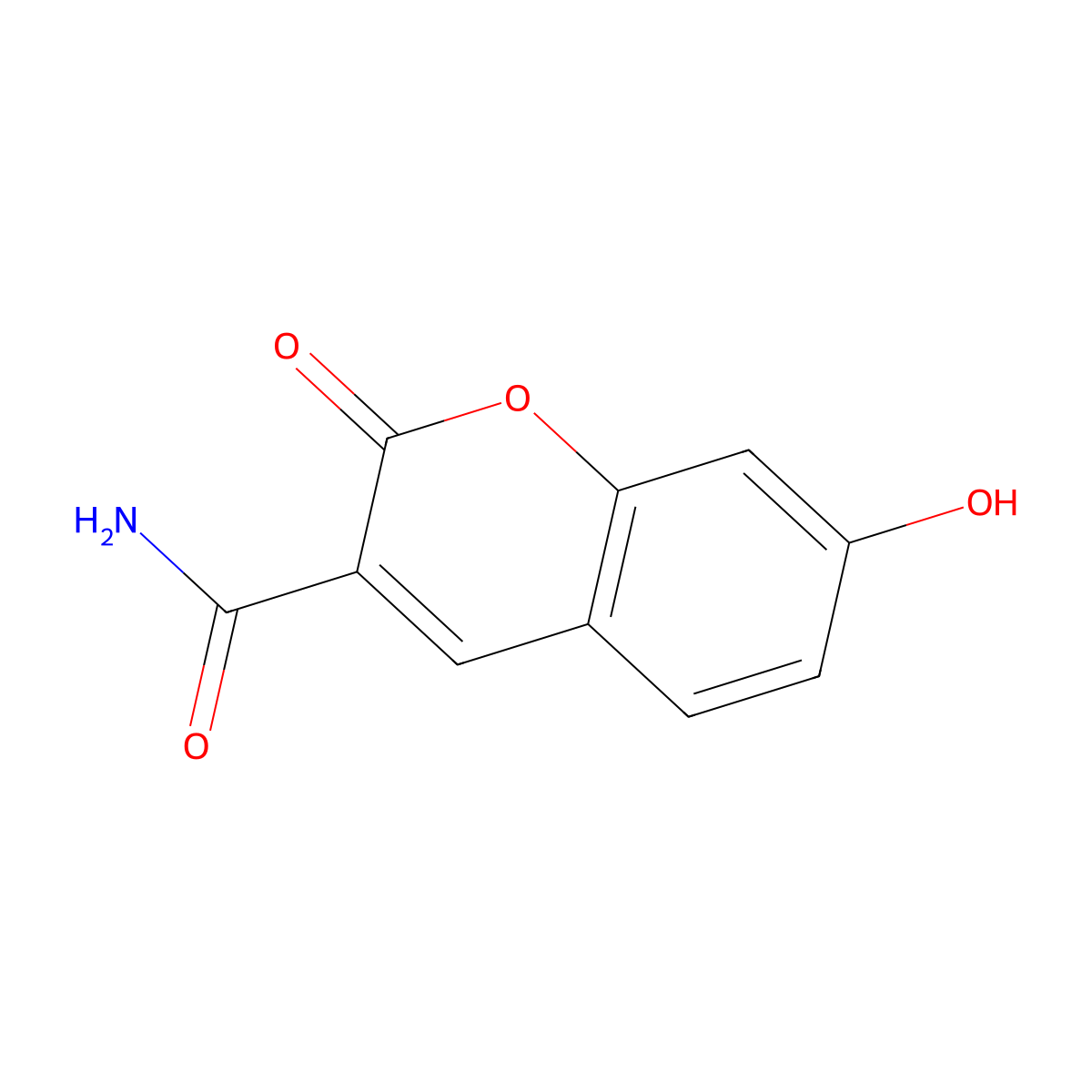 7-hydroxy-2-oxo-2H-chromene-3-carboxamide molecular structure, CAS 19088-69-8