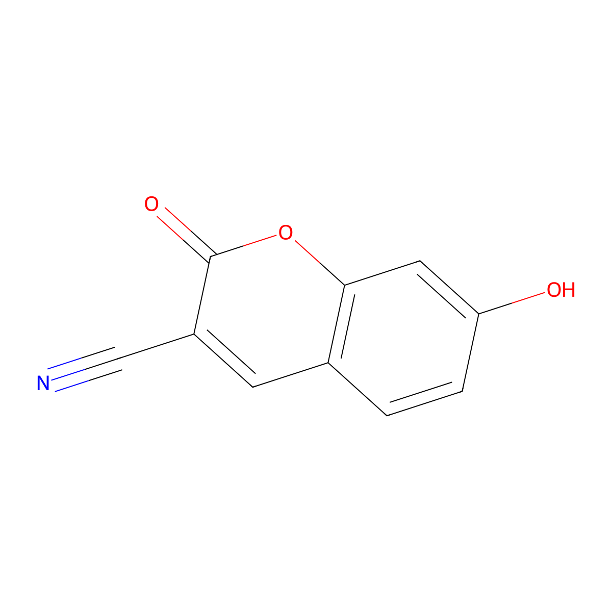 3-Cyano-7-hydroxycoumarin molecular structure, CAS 19088-73-4