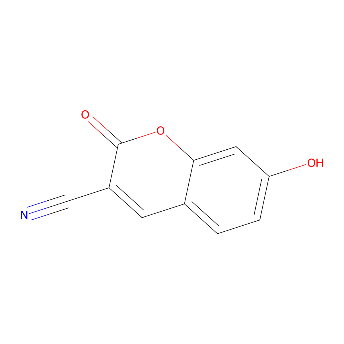3-Cyano-7-hydroxycoumarin molecular structure, CAS 19088-73-4