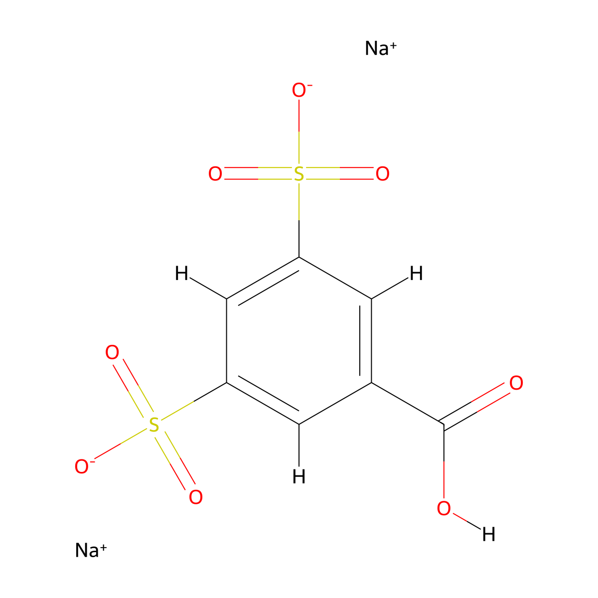 Benzoic acid, 3,5-disulfo-, sodium salt (1:2) molecular structure, CAS 19089-55-5