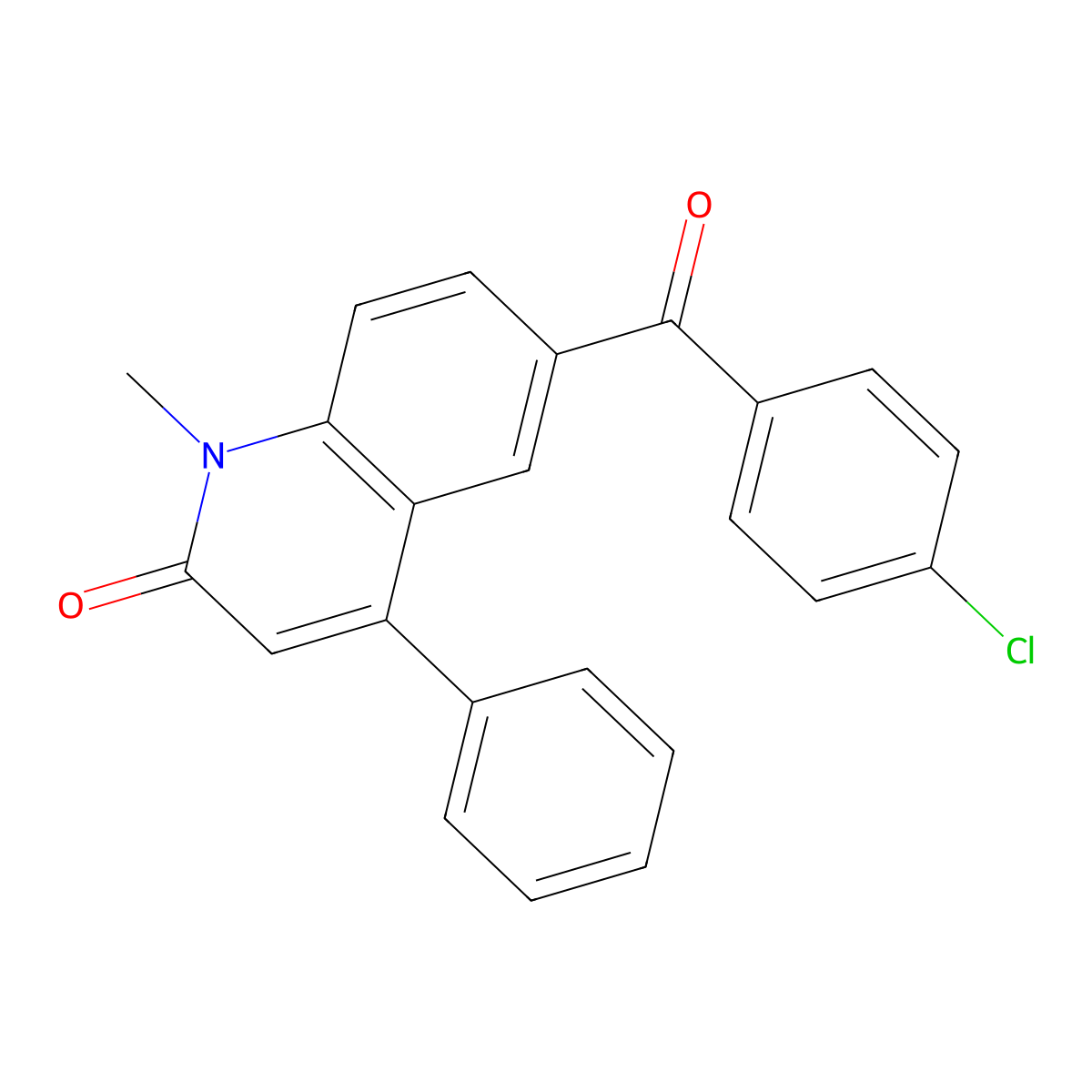 6-(4-chlorobenzoyl)-1-methyl-4-phenyl-2(1H)-quinolinone molecular structure, CAS 190898-83-0