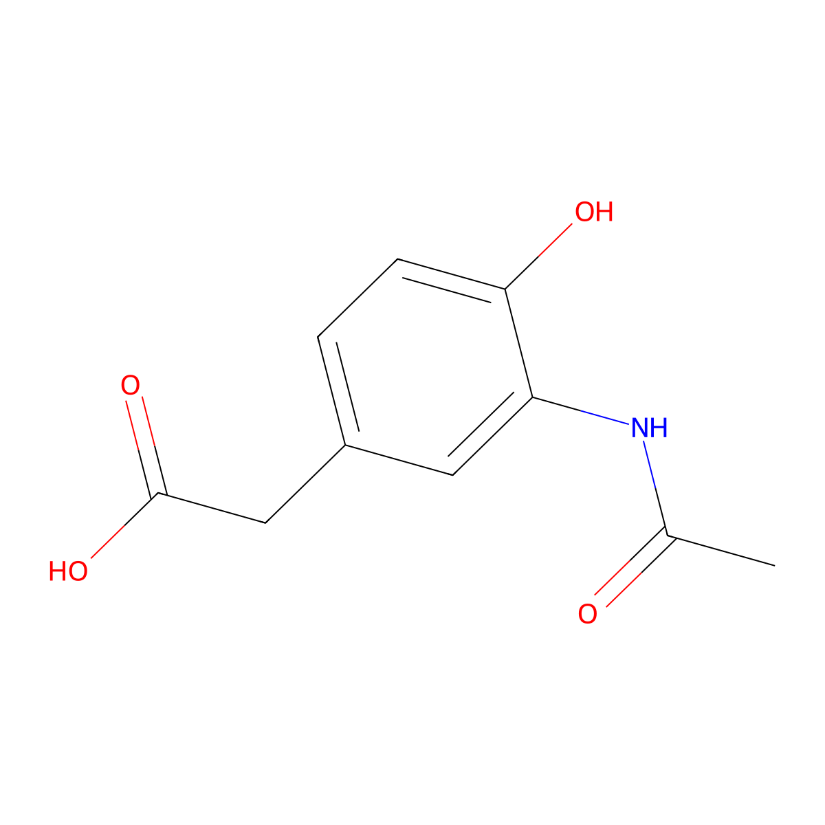 2-(3-Acetamido-4-hydroxyphenyl)acetic acid molecular structure, CAS 1908982-25-1