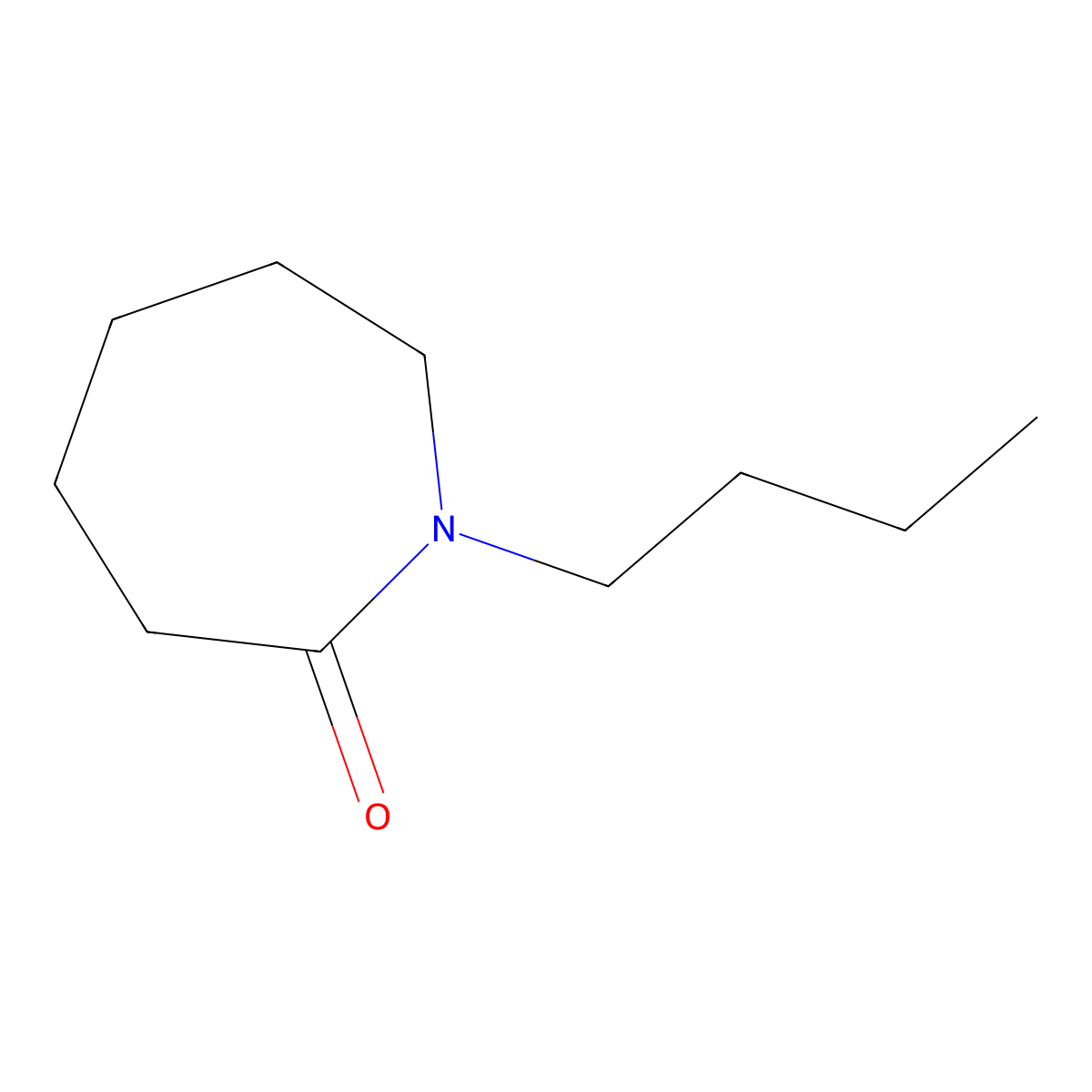 1-Butylazepan-2-one molecular structure, CAS 19090-89-2