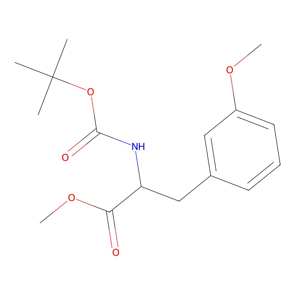 Methyl 2-((tert-butoxycarbonyl)amino)-3-(3-methoxyphenyl)propanoate molecular structure, CAS 190905-50-1
