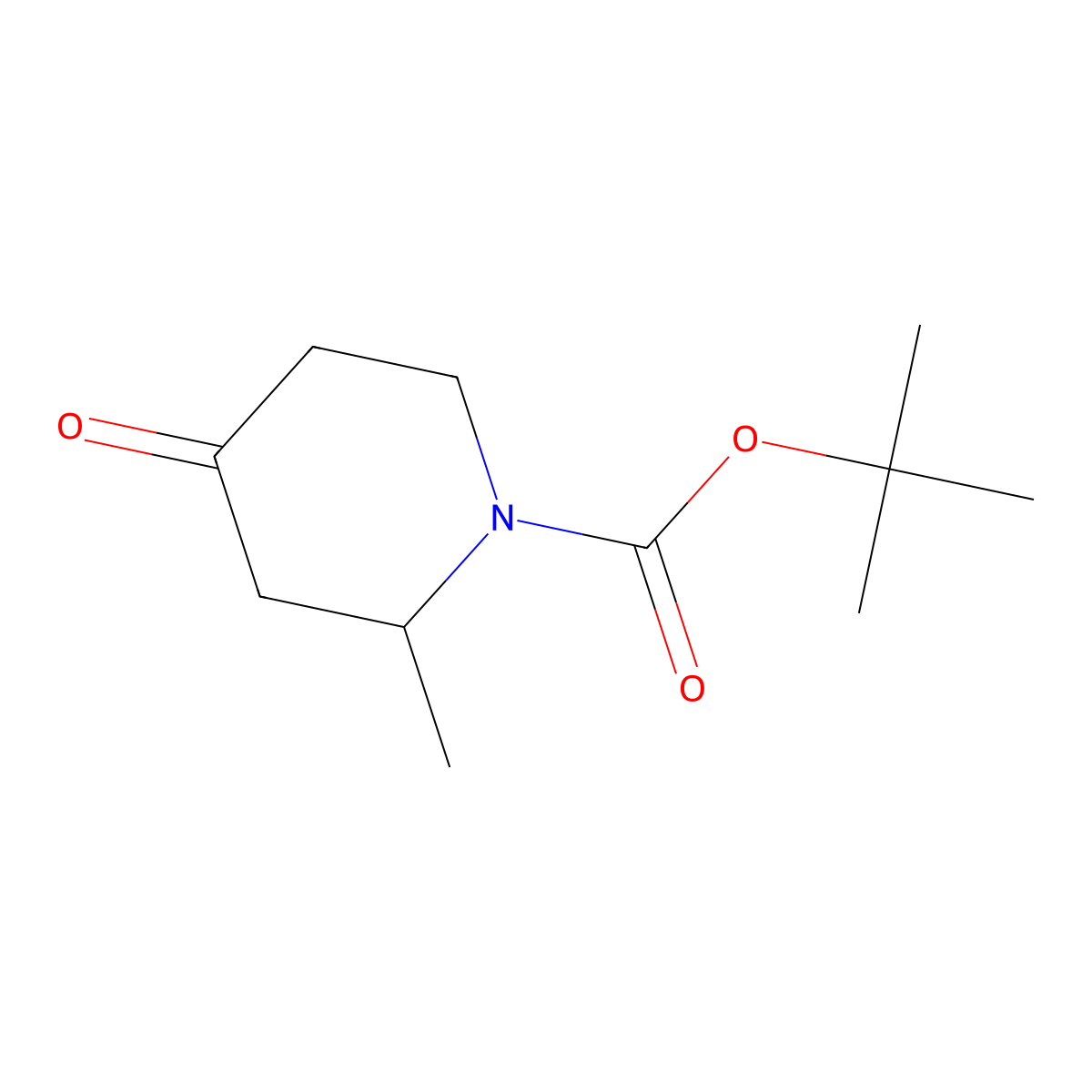 tert-Butyl 2-methyl-4-oxopiperidine-1-carboxylate molecular structure, CAS 190906-92-4