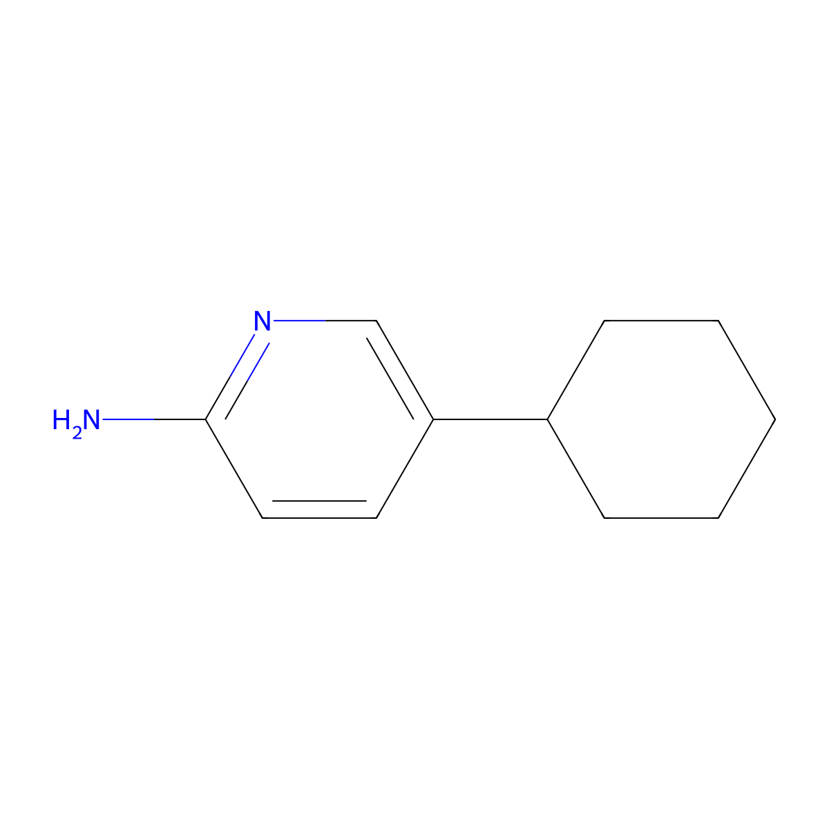 5-Cyclohexylpyridin-2-amine molecular structure, CAS 190909-52-5