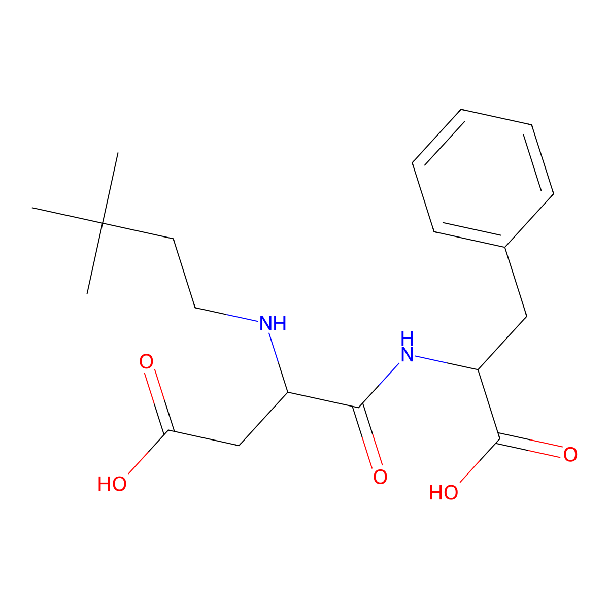 N-(3,3-Dimethylbutyl)-L-alpha-aspartyl-L-phenylalanine molecular structure, CAS 190910-14-6