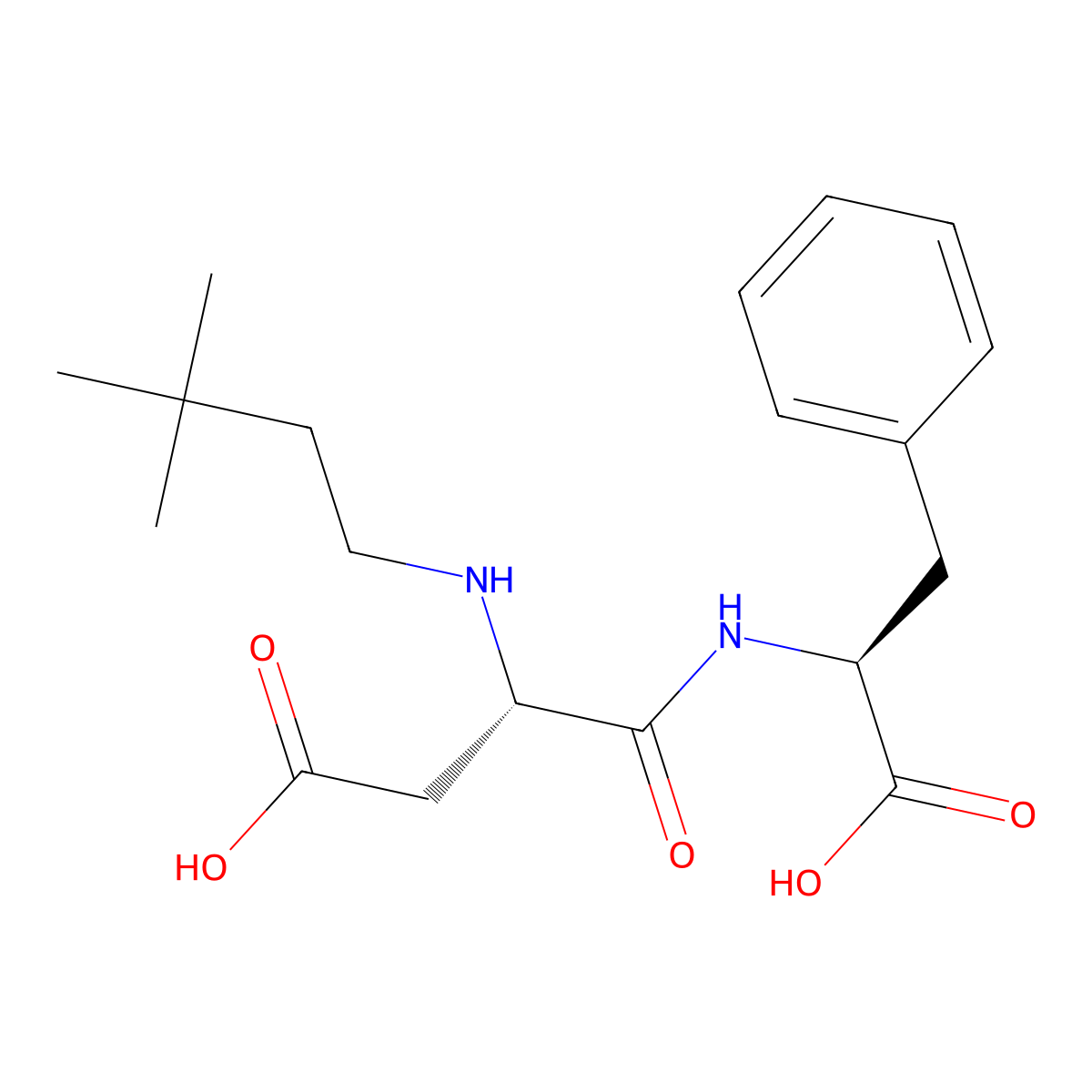 N-(3,3-Dimethylbutyl)-L-alpha-aspartyl-L-phenylalanine molecular structure, CAS 190910-14-6