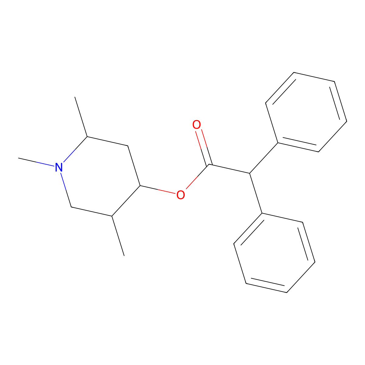 (1,2,5-Trimethylpiperidin-4-yl) 2,2-diphenylacetate molecular structure, CAS 190911-08-1