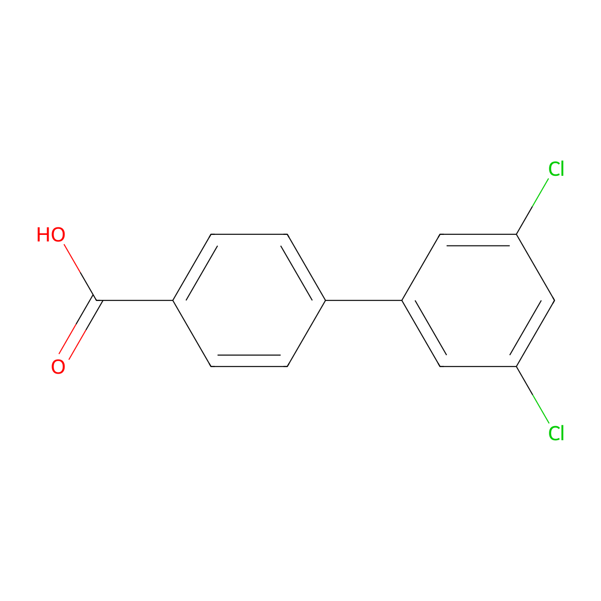 3',5'-Dichloro-[1,1'-biphenyl]-4-carboxylic acid molecular structure, CAS 190911-79-6