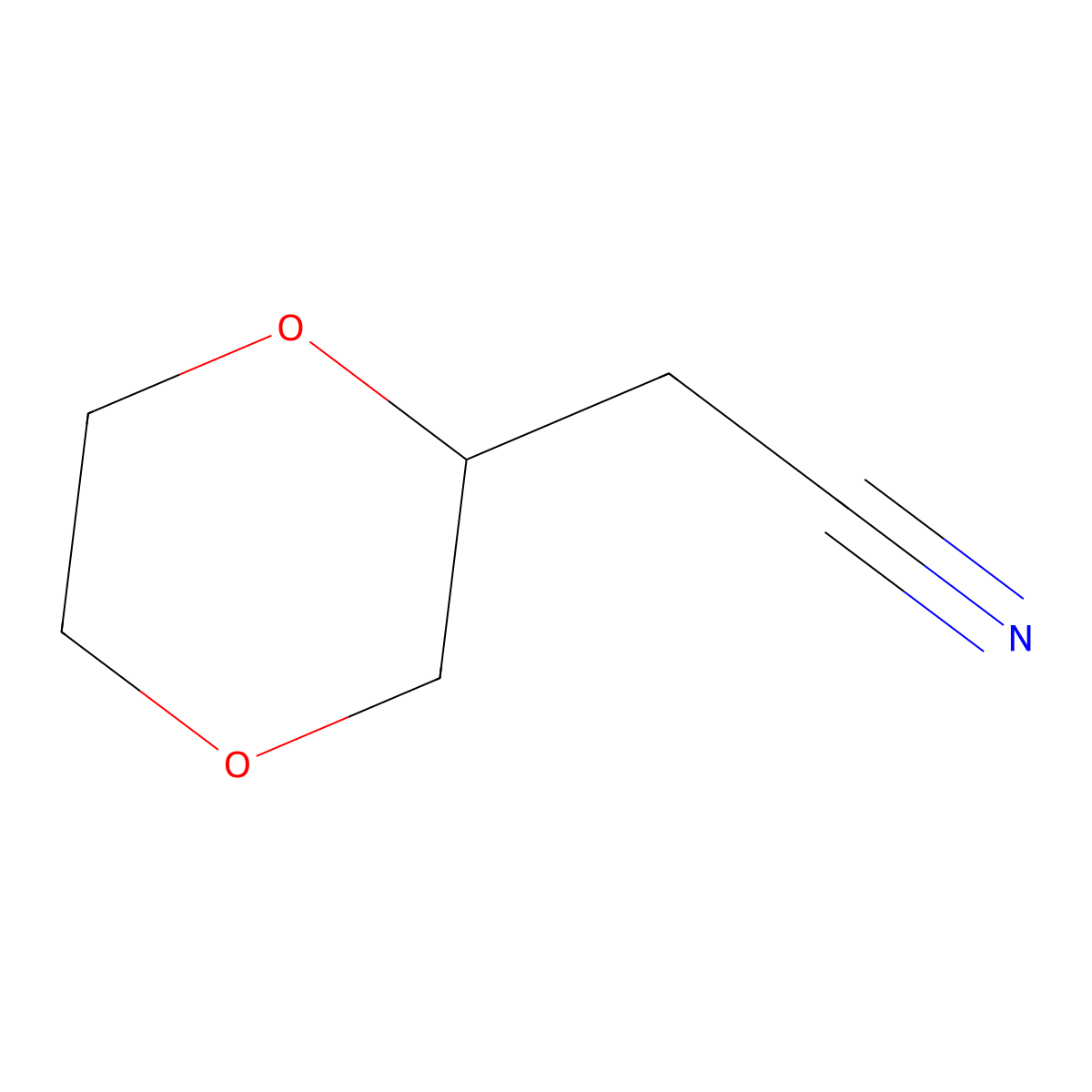(S)-2-(1,4-Dioxan-2-YL)acetonitrile molecular structure, CAS 1909237-08-6