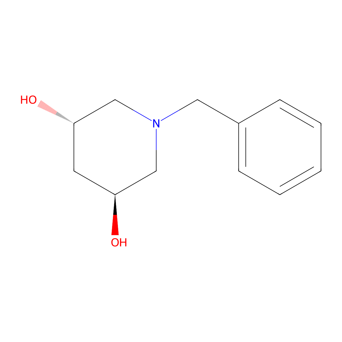 (3S,5S)-1-Benzylpiperidine-3,5-diol molecular structure, CAS 1909277-17-3