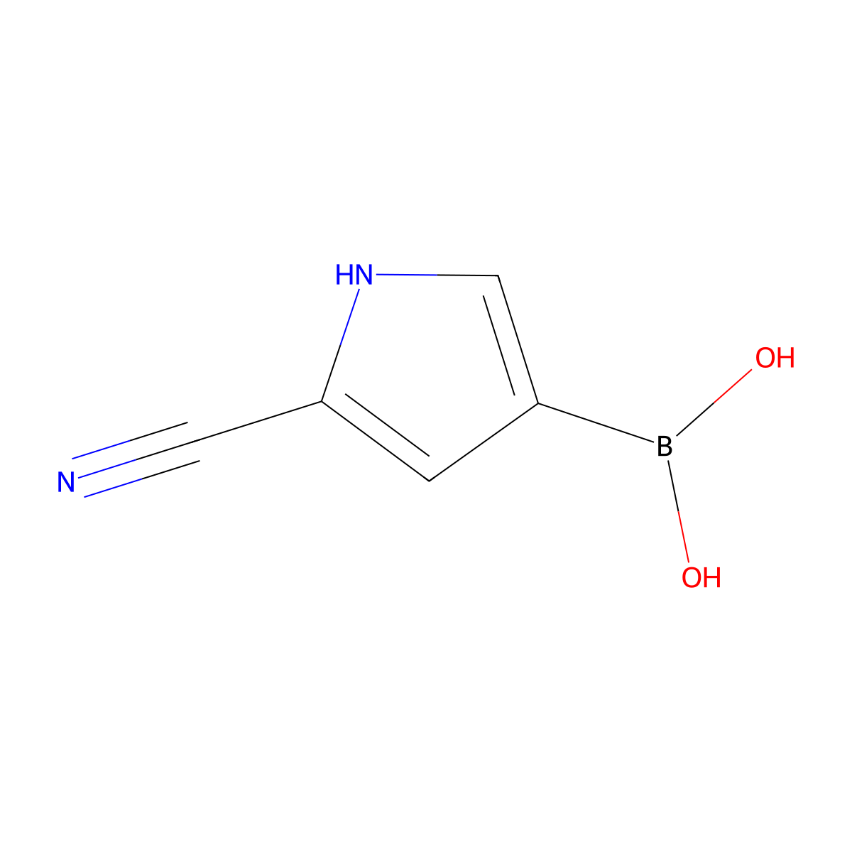 (5-Cyano-1H-pyrrol-3-yl)boronic acid molecular structure, CAS 1909285-60-4