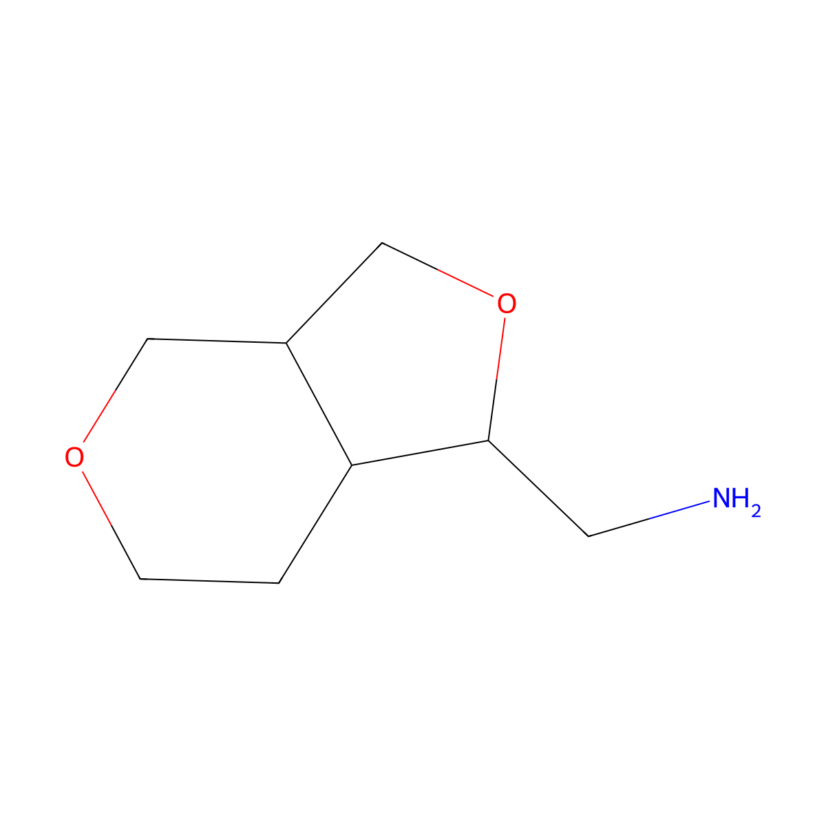 rac-[(1R,3aS,7aS)-hexahydro-1H-furo[3,4-c]pyran-1-yl]methanamine molecular structure, CAS 1909286-47-0
