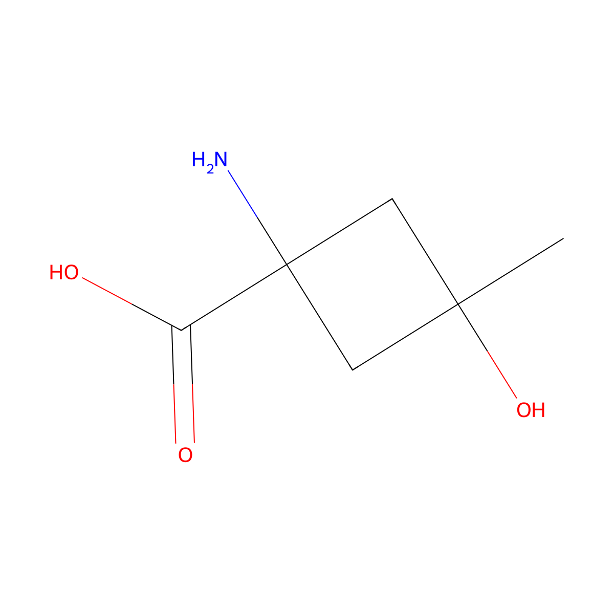 (1S,3r)-1-amino-3-hydroxy-3-methylcyclobutane-1-carboxylic acid molecular structure, CAS 1909286-62-9