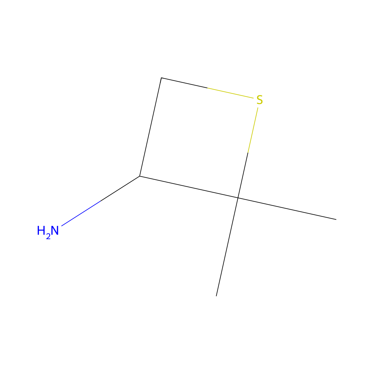 (3R)-2,2-dimethylthietan-3-amine molecular structure, CAS 1909286-67-4