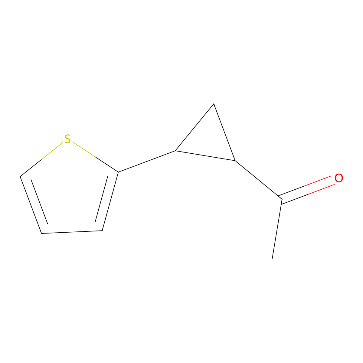 Rac-1-[(1r,2r)-2-(thiophen-2-yl)cyclopropyl]ethan-1-one molecular structure, CAS 1909286-70-9