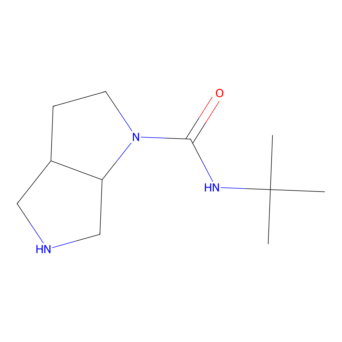 (3Ar,6aR)-N-tert-butyl-3,3a,4,5,6,6a-hexahydro-2H-pyrrolo[2,3-c]pyrrole-1-carboxamide molecular structure, CAS 1909286-92-5
