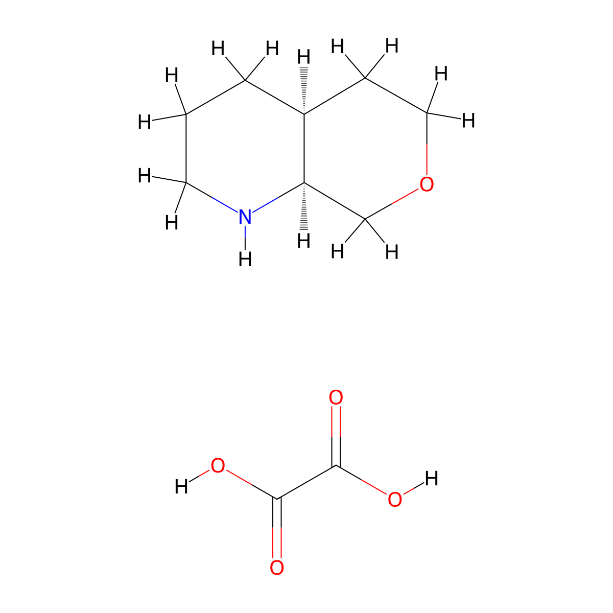 rac-(4aR,8aR)-octahydro-1H-pyrano[3,4-b]pyridine, oxalic acid, cis molecular structure, CAS 1909286-95-8