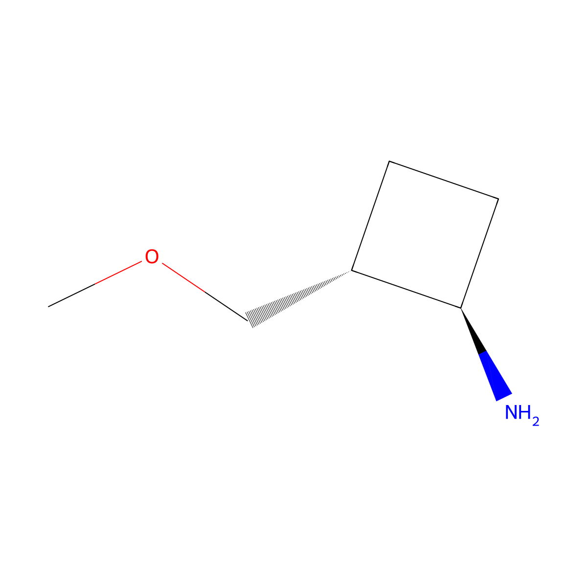 (1R,2R)-2-(Methoxymethyl)cyclobutan-1-amine molecular structure, CAS 1909287-00-8
