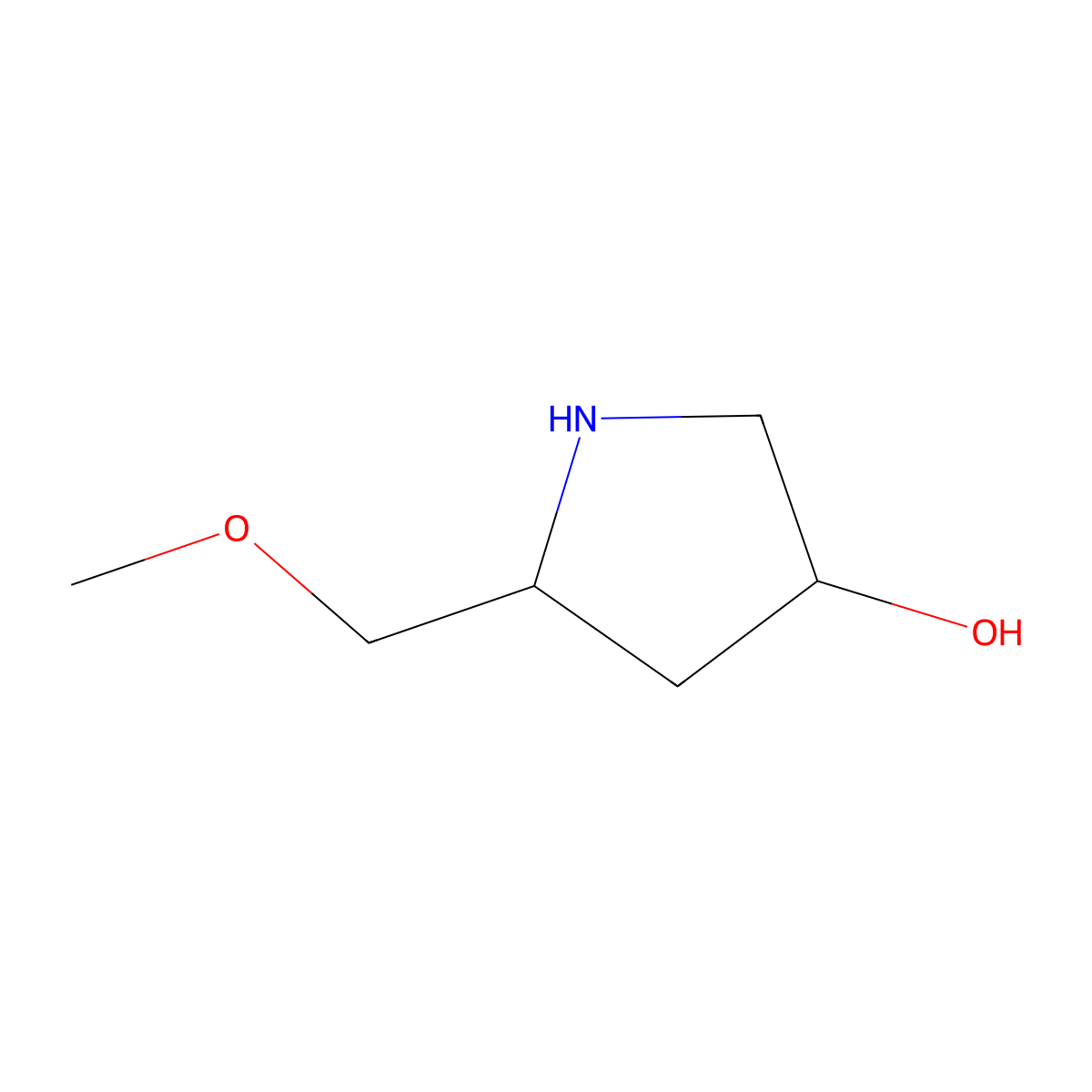 (3S,5S)-5-(Methoxymethyl)pyrrolidin-3-ol molecular structure, CAS 1909287-16-6