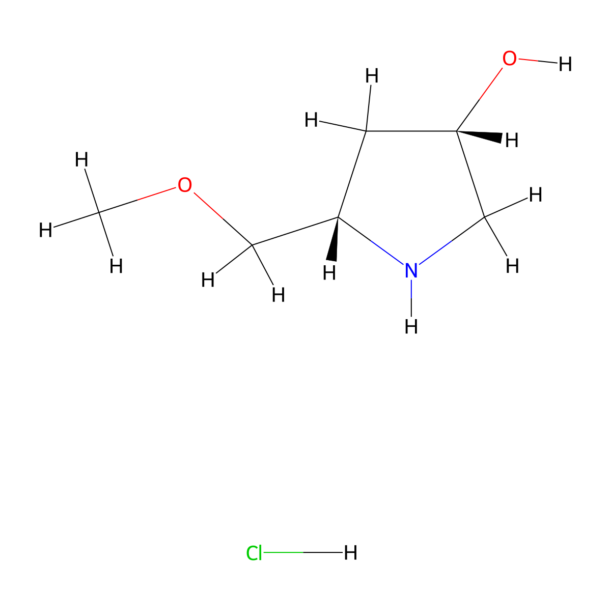 (3S,5S)-5-(methoxymethyl)pyrrolidin-3-ol hydrochloride molecular structure, CAS 1909287-17-7