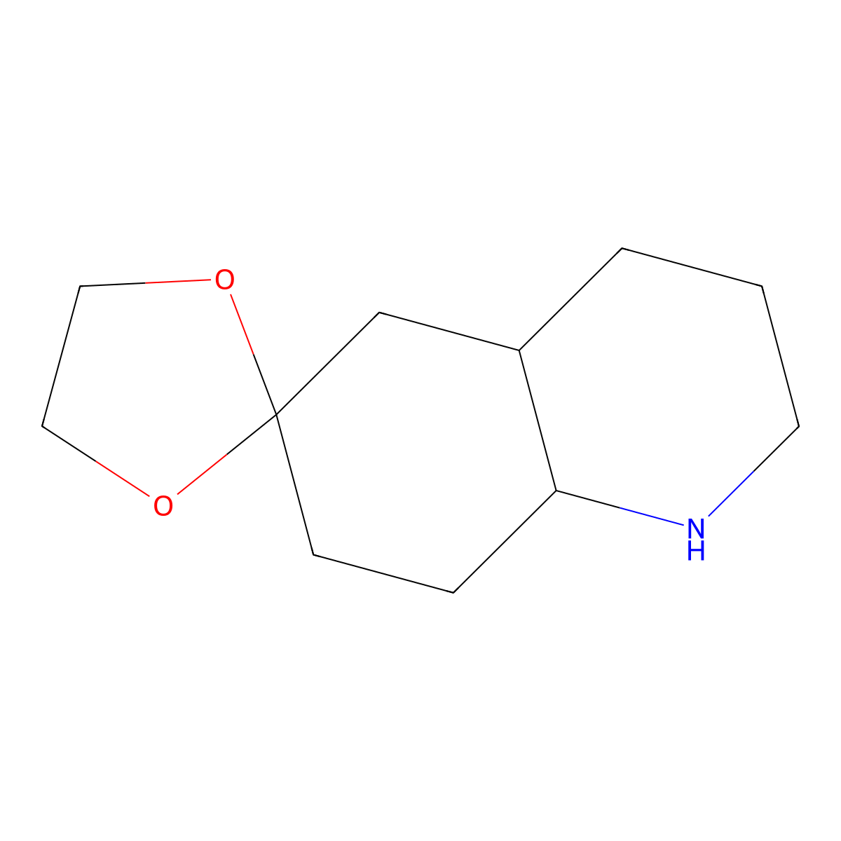 rac-(4'aR,8'aS)-octahydro-1'H-spiro[1,3-dioxolane-2,6'-quinoline] molecular structure, CAS 1909287-18-8