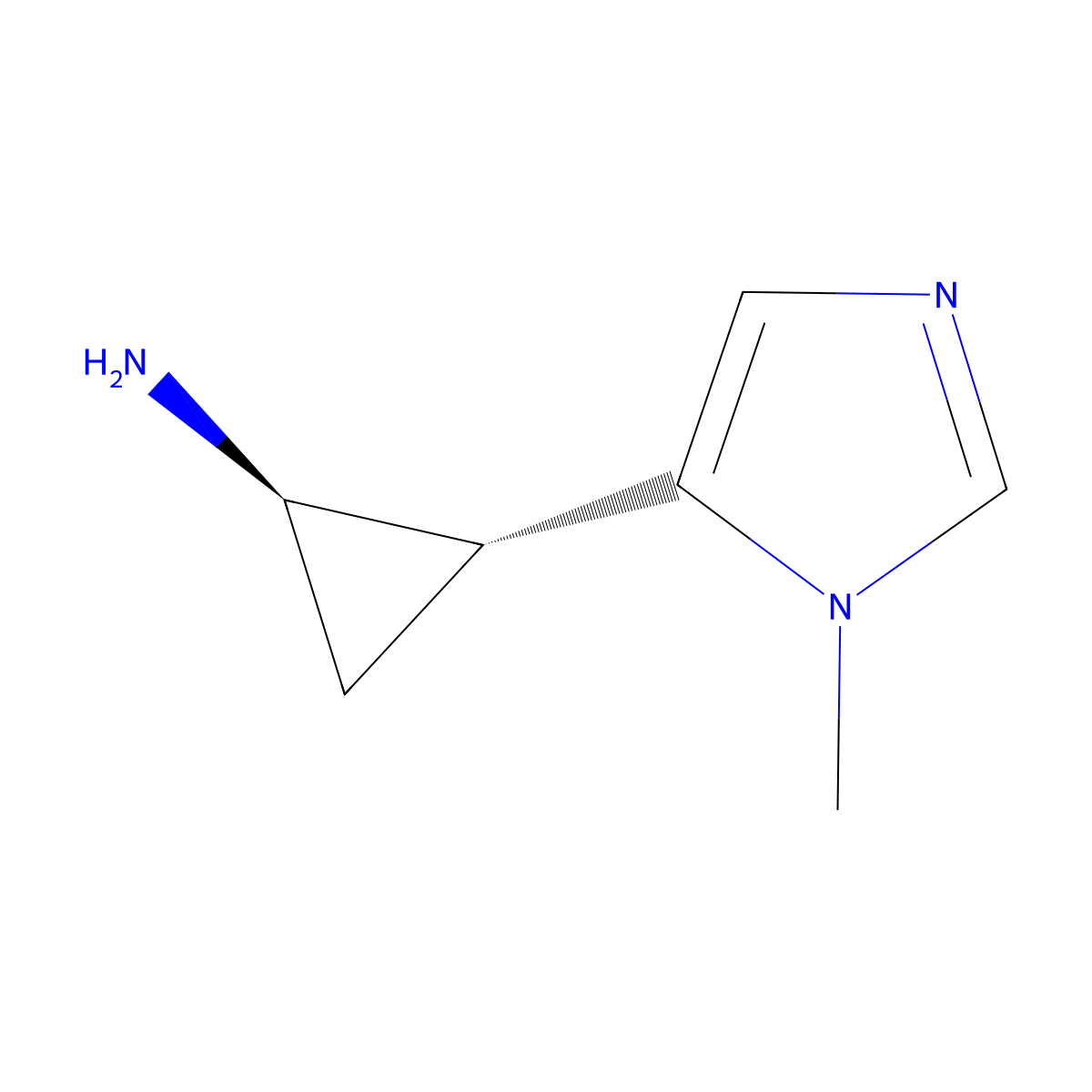 rac-(1R,2R)-2-(1-methyl-1H-imidazol-5-yl)cyclopropan-1-amine molecular structure, CAS 1909287-27-9