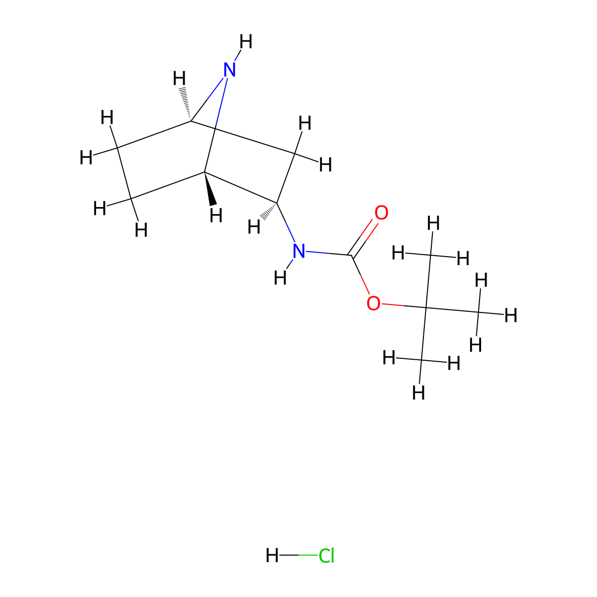 tert-butyl rac-(1S,2R,4R)-7-azabicyclo[2.2.1]hept-2-ylcarbamate hydrochloride molecular structure, CAS 1909287-31-5