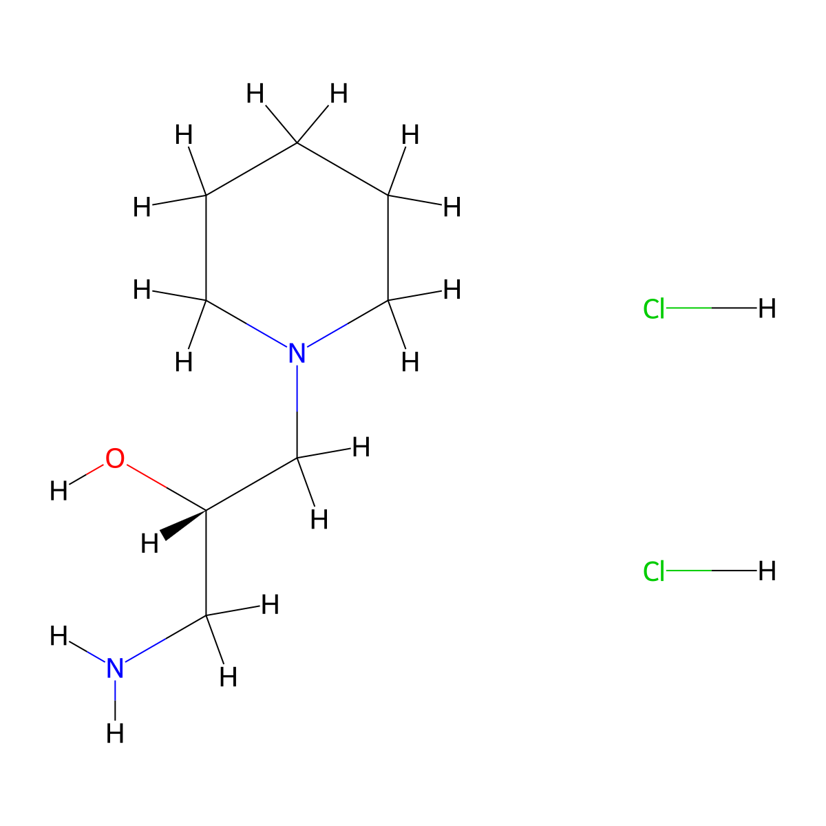 (2S)-1-amino-3-(piperidin-1-yl)propan-2-ol dihydrochloride molecular structure, CAS 1909287-35-9