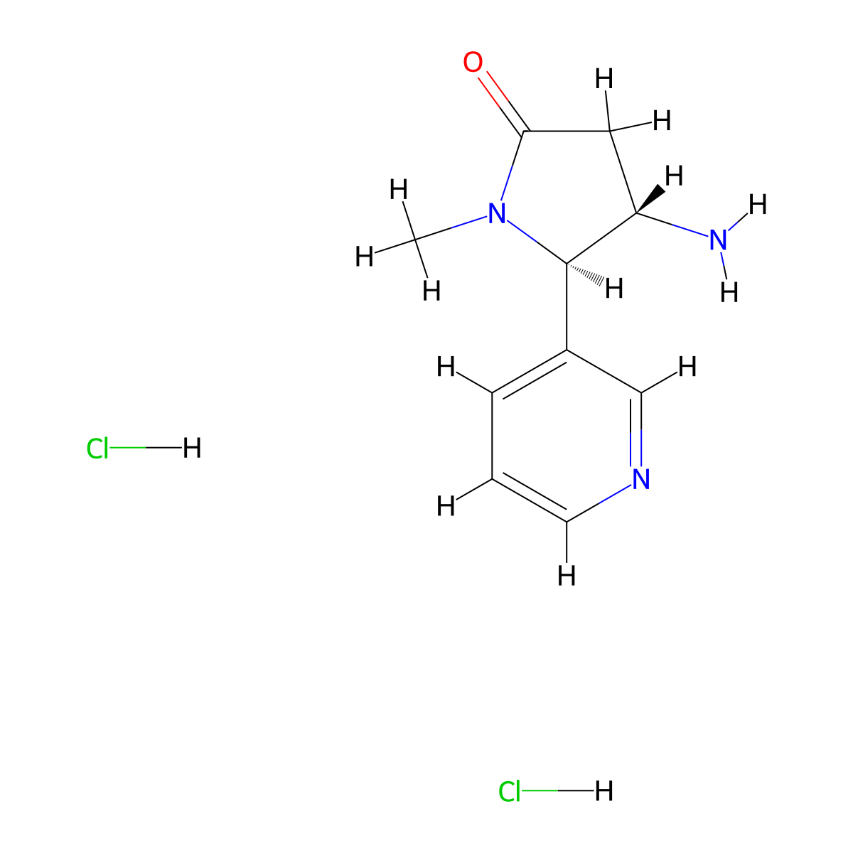 (4S,5R)-4-amino-1-methyl-5-(pyridin-3-yl)pyrrolidin-2-one dihydrochloride molecular structure, CAS 1909287-42-8