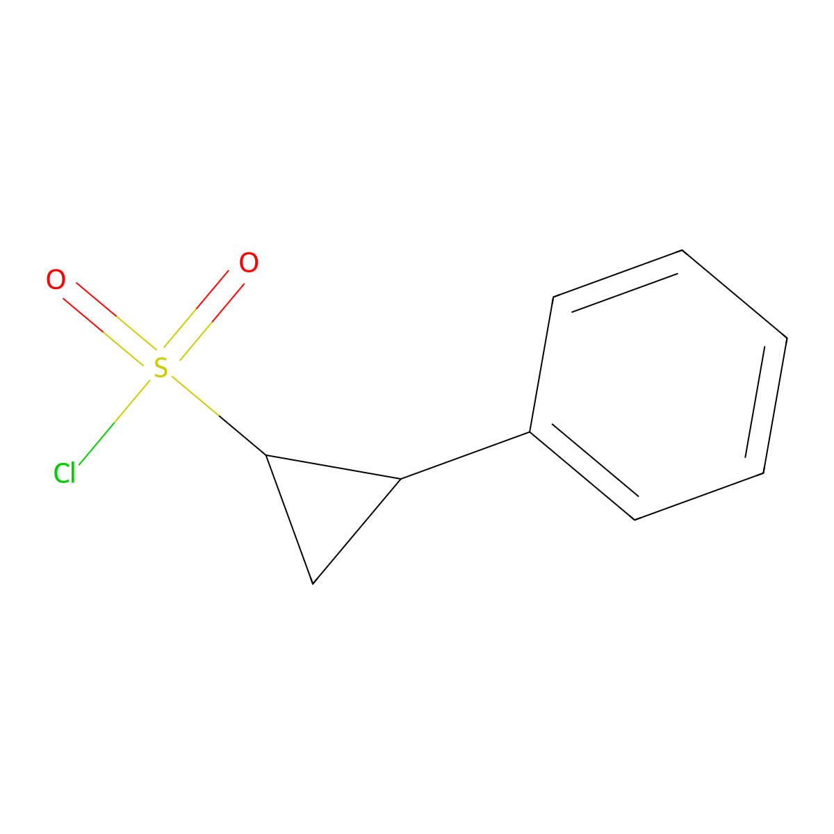 rac-(1R,2S)-2-phenylcyclopropane-1-sulfonyl chloride molecular structure, CAS 1909287-43-9